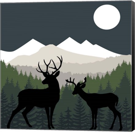 Framed Deer Path Moon Print