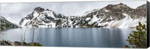 Framed Soft Reflection On Sawtooth Lake Print