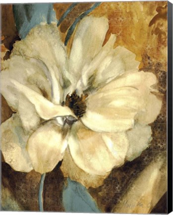 Framed Cream Flower 1 Print