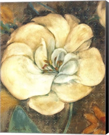 Framed Cream Flower 2 Print