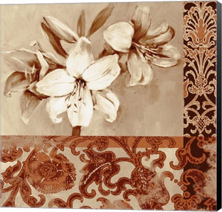 Framed Portret Of White Lily Print