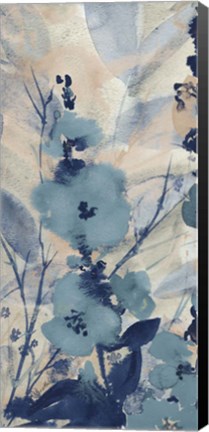 Framed Blue Floral II Print