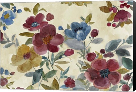 Framed Marsala Flowers Print