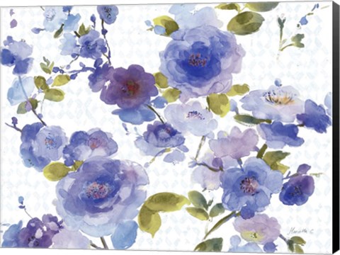 Framed Rose Dust Blue Print