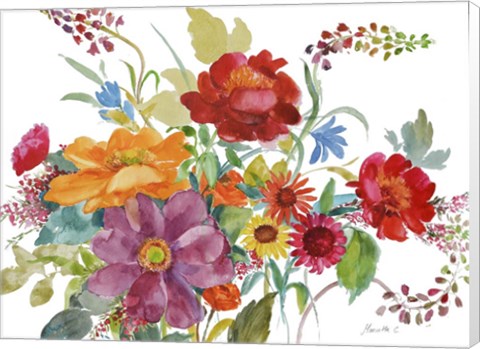 Framed Watercolor Bouquet Print