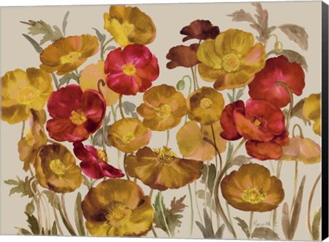 Framed Yellow And Red Poppies Print
