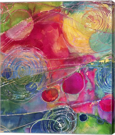 Framed Circles And Waves 2 Print
