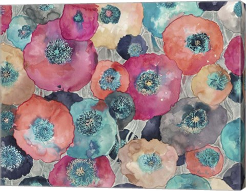 Framed Colorful Poppies Print