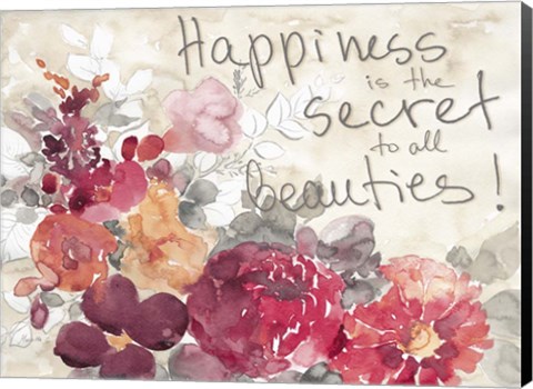 Framed Happiness Is The Secret Print