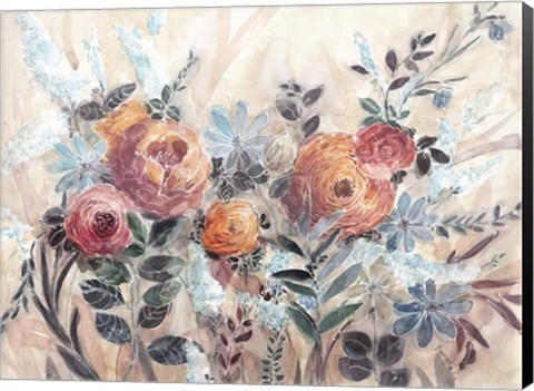 Framed White Line Floral Print