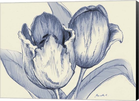 Framed Indigo Tulip Print