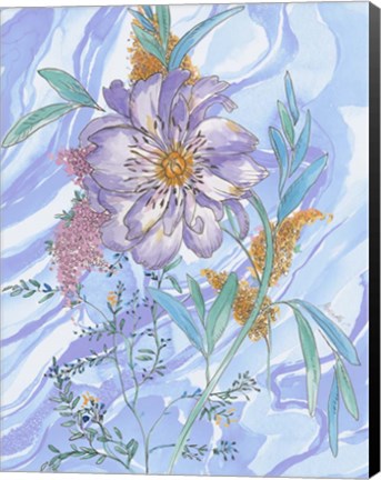 Framed Black Line And Watercolor 1 Print