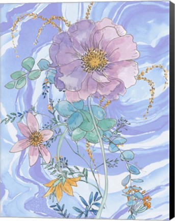 Framed Black Line And Watercolor 4 Print