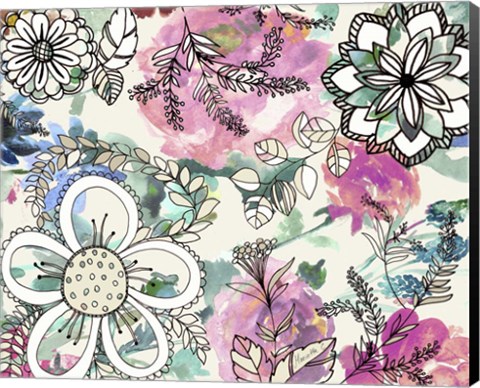 Framed Graphic Flowers Print