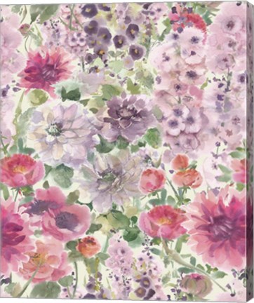 Framed Holly Hocks All Over 2 Print