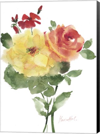 Framed Roses Bogonvilia 1 Print