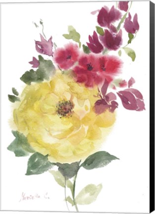 Framed Roses Bogonvilia 2 Print