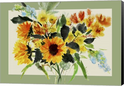 Framed Sunnflowers Mat Print