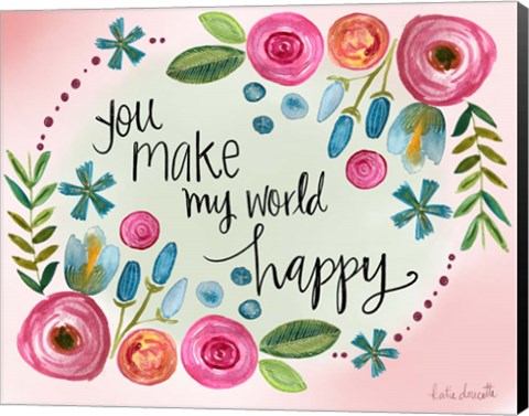 Framed Make My World Happy Print