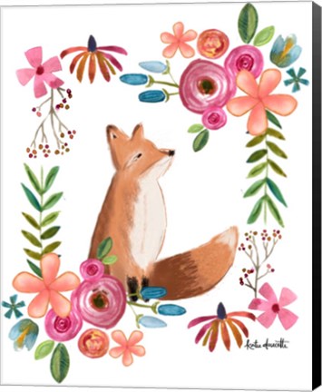 Framed Floral Fox Print