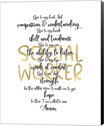 Framed Social Worker Prayer Print