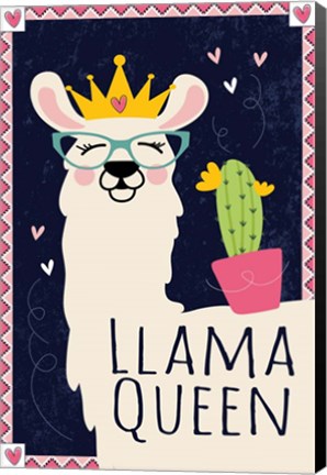 Framed Llama Queen Print