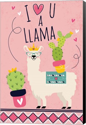 Framed I Love You a Llama Print