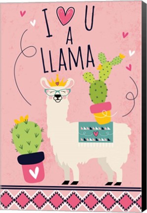 Framed I Love You a Llama Print