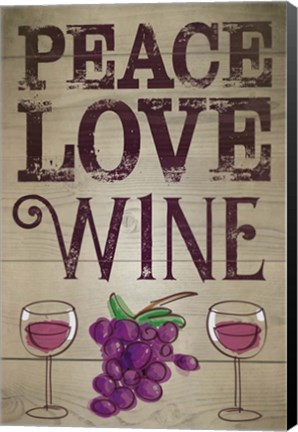 Framed Peace, Love, Wine Print