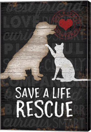 Framed Save a Life - Rescue Print