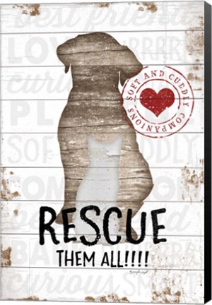 Framed Rescue them All Print