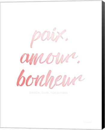 Framed Paix Amour Bonheur Print