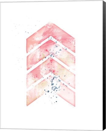 Framed Pink Geometric Arrow Print