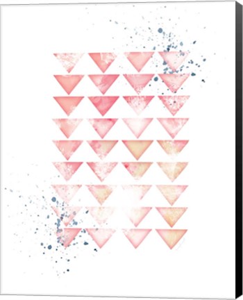 Framed Pink Geometric Triangles Print