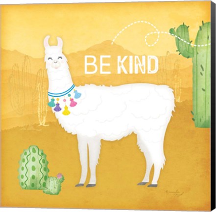 Framed Be Kind Llama Print