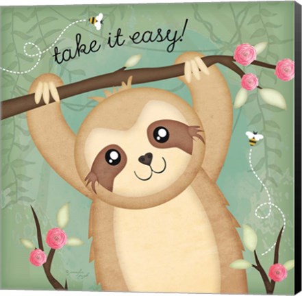 Framed Take It Easy Sloth Print