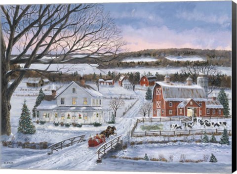 Framed Christmas Sleigh Ride Print