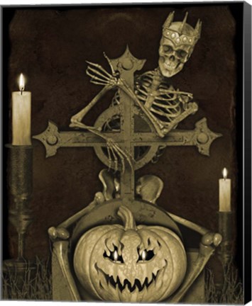Framed Halloween Graveyard - A Print