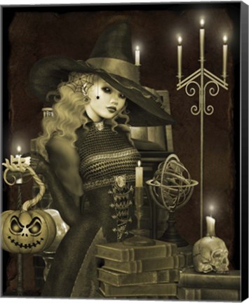 Framed Halloween Graveyard - E Print