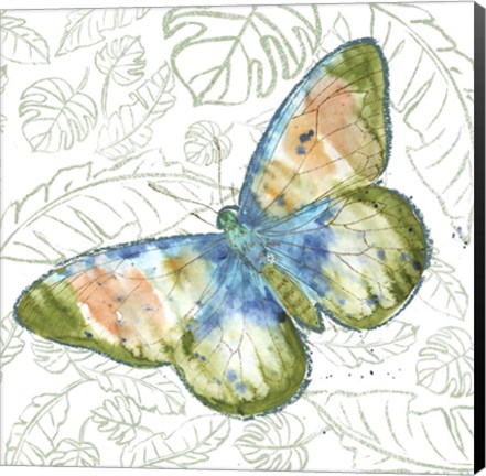 Framed Butterfly And Palms Print