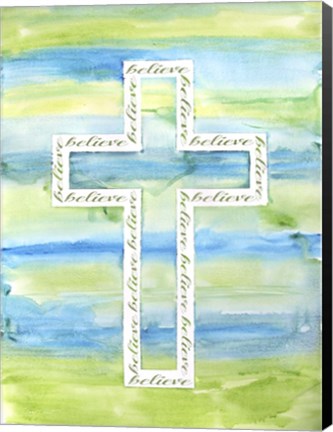 Framed Watercolor Cross - A Print