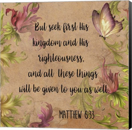 Framed Floral Bible Verse - A Print