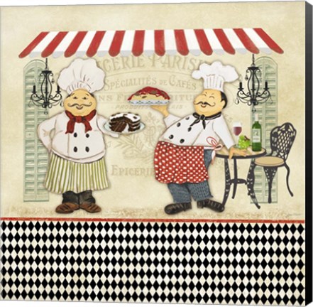 Framed French Cafe Chefs - B Print