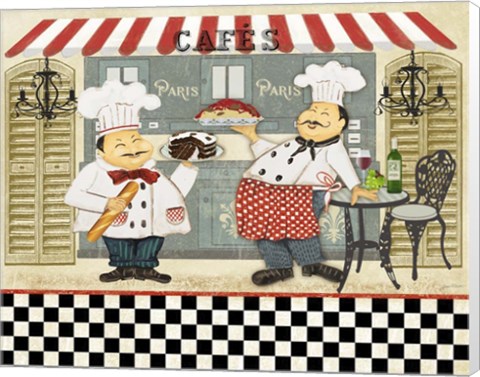 Framed French Cafe Chefs Print