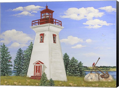 Framed Summer Lighthouse B Print