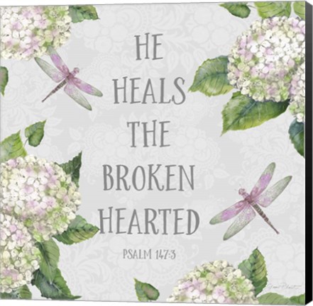 Framed Bible Verse With Hydrangeas - B Print