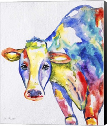 Framed Colorful Cow A Print