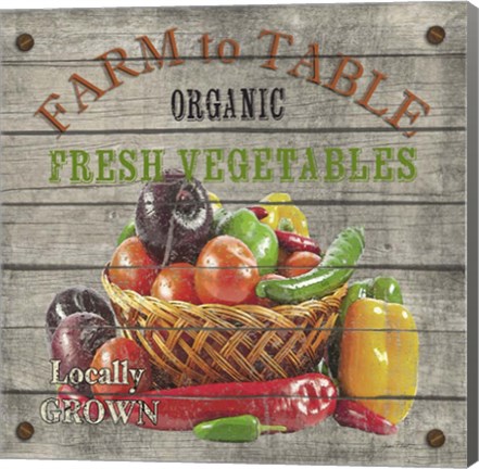 Framed Farm to Table - Fresh Vegetables Print