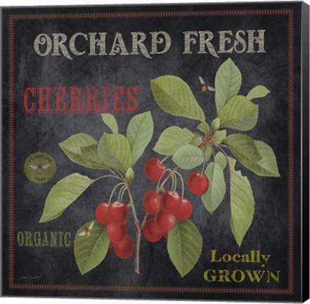 Framed Orchard Fresh Cherries Print