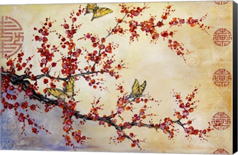 Framed Butterfly Blossoms - Asian Print